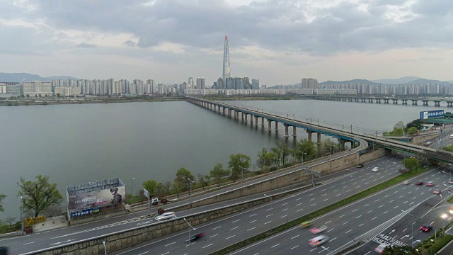 汉城天际线，日日夜夜时光流逝视频素材