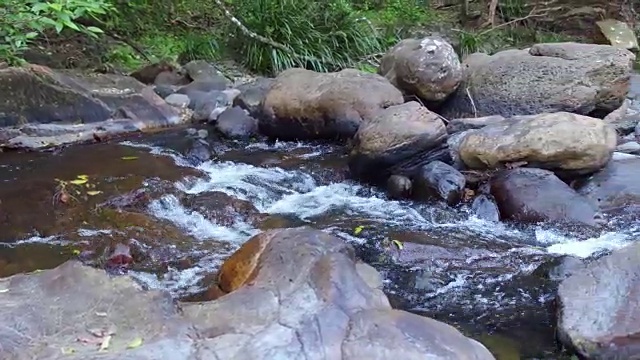 岩石间流淌的小溪视频下载