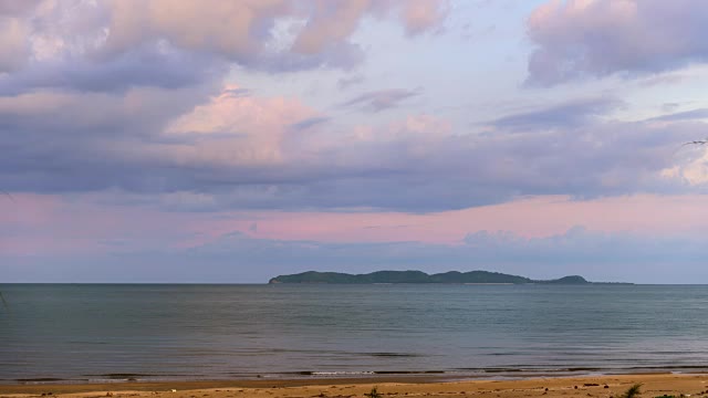 彩色日落海景，4k延时视频素材