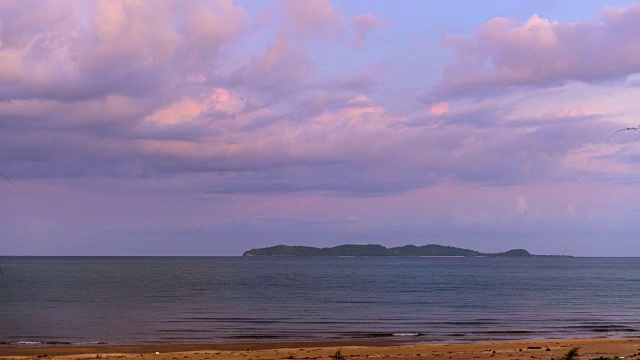 彩色日落海景，4k延时视频素材