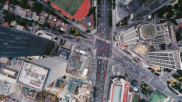 十字路口鸟瞰图视频素材