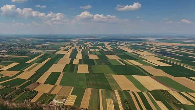 空中景观多色农田视频素材