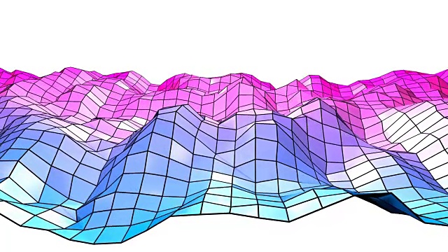 4k干净的低多边形动画背景在循环。无缝3d动画在现代几何风格与现代梯度颜色。创造性的简单背景。红蓝渐变颜色10视频素材