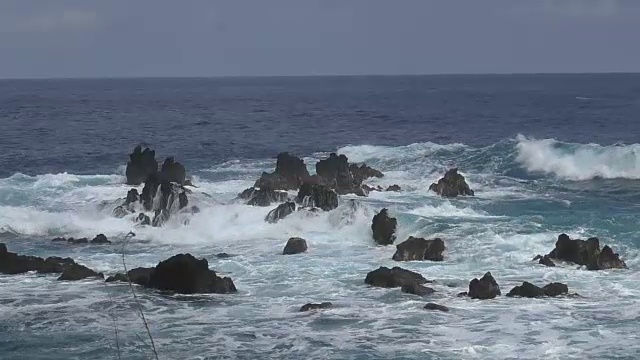 夏威夷崎岖的海岸线视频素材