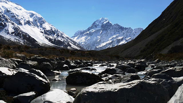 滑块射杀了库克山和胡克河视频素材