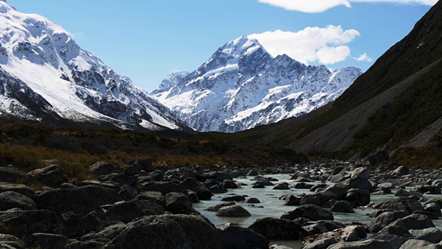 库克山和山河视频素材