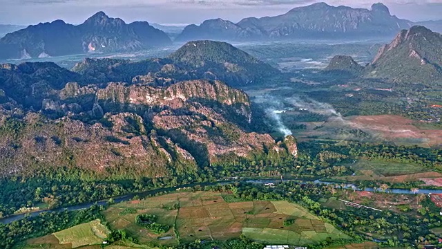 空中山谷日出景观视频素材