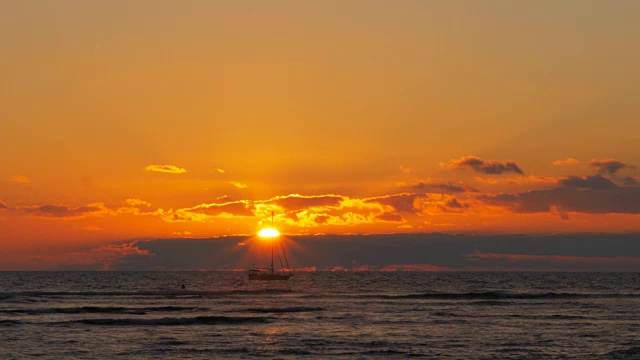 威基基海滩的日落视频素材