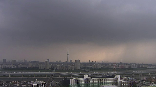 日本东京上空的雨云视频素材