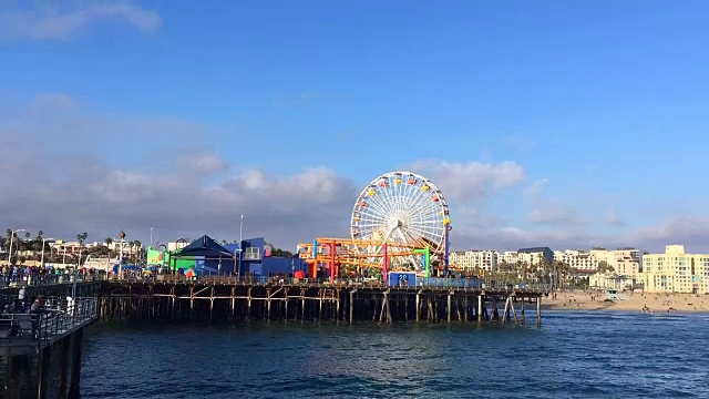 圣塔莫尼卡海滩-时间流逝，洛杉矶，美国视频素材