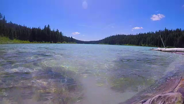 山林中宁静的湖泊视频素材