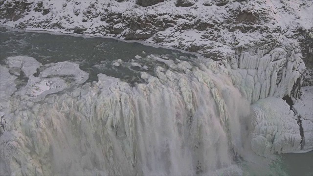 鸟瞰图海湾，在冰岛的黄金圈视频素材