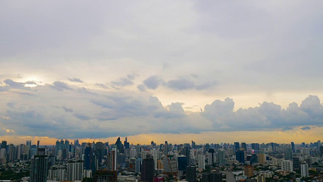 美丽的时间流逝云和天空在曼谷的城市景观，泰国视频素材