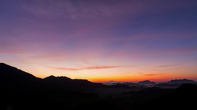 4千米时间的天空和云日落或日出在山上视频素材