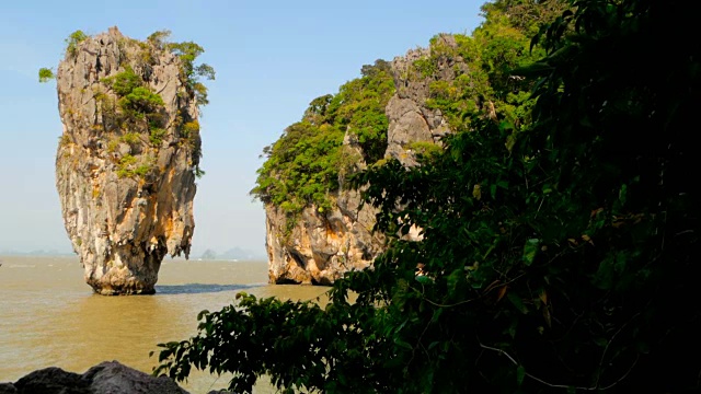 James Bond Island Khao Phing Kan, Ko Tapu, 攀牙湾, 泰国视频素材