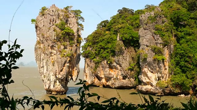 James Bond Island Khao Phing Kan, Ko Tapu, 攀牙湾, 泰国视频素材