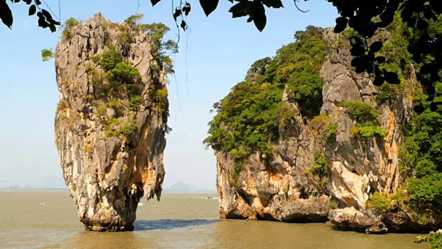 James Bond Island Khao Phing Kan, Ko Tapu, 攀牙湾, 泰国视频素材