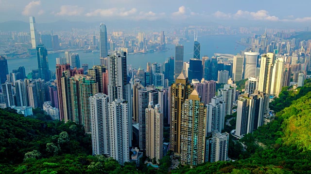 香港市中心天际线的推移。中国香港视频素材