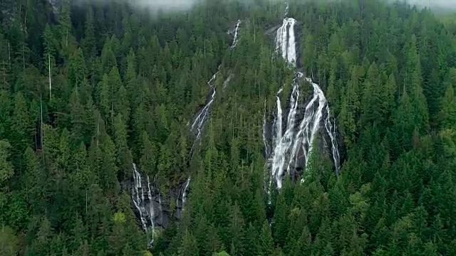 令人叹为观止的雨林鸟瞰图大瀑布的森林视频素材