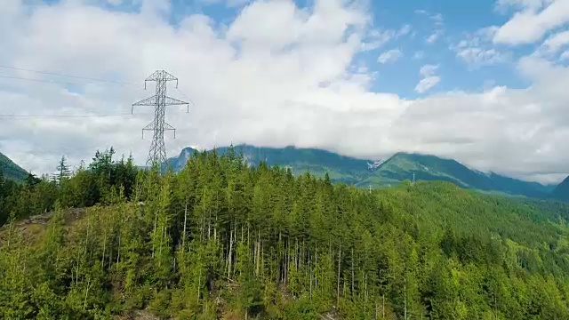 发电，环境破坏，电线，背景，蓝天，自然与发展视频素材