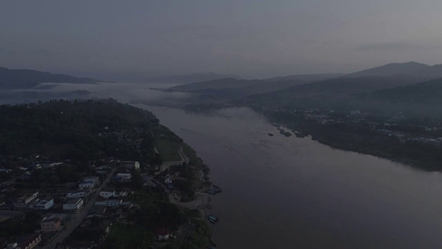 湄公河鸟瞰图视频素材