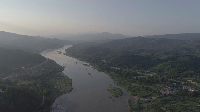 湄公河鸟瞰图视频素材