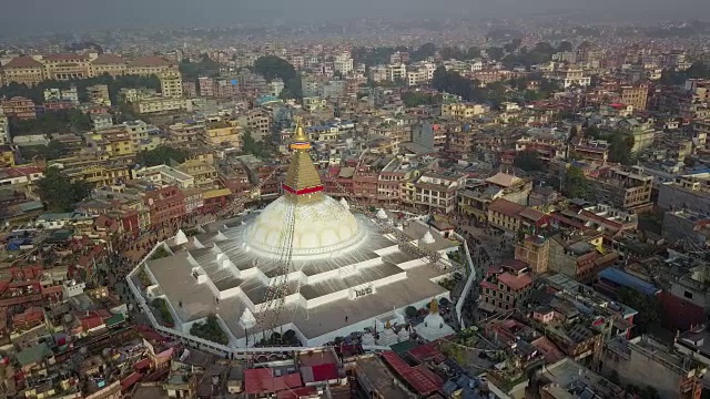 尼泊尔的Stupa Bodhnath katmandu - 2017年10月26日视频素材