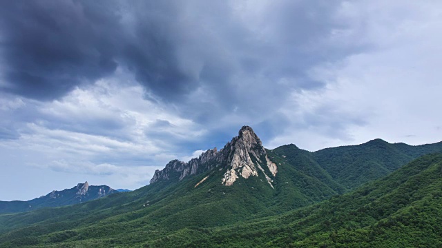 蔚山岩和雪山的广阔视野视频素材