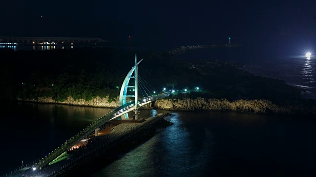 夜景济州岛赛景洋桥视频素材