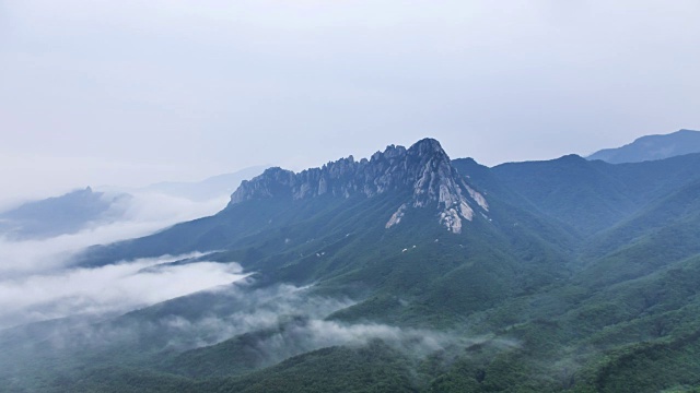 蔚山岩和雪山的广阔视野视频素材