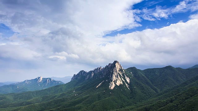 蔚山岩和雪山的广阔视野视频素材