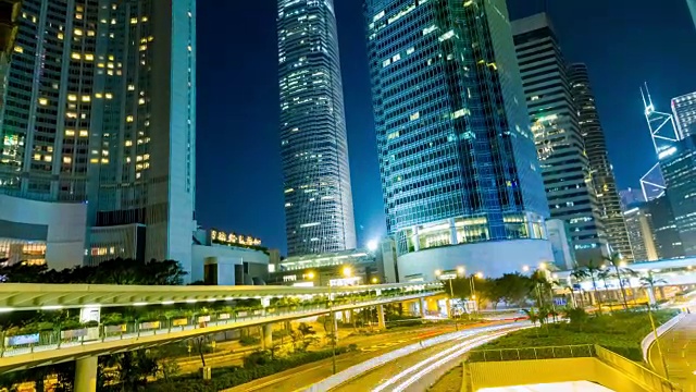 4K时间推移:香港夜景的时间推移。视频素材