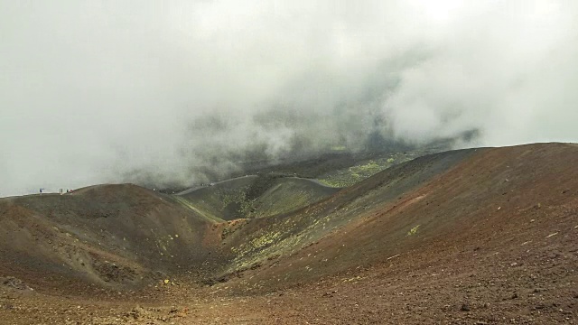 意大利西西里岛埃特纳火山上的西尔维斯特里·Superiori火山口视频素材