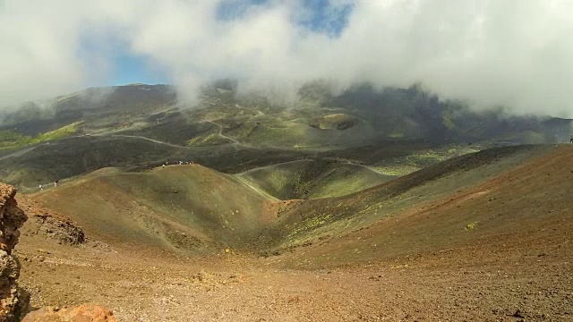 意大利西西里岛埃特纳火山上的西尔维斯特里·Superiori火山口视频素材