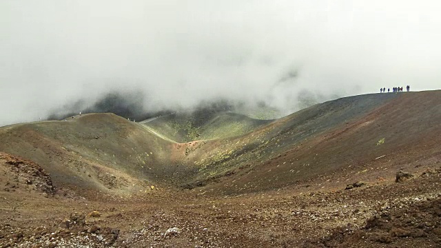 意大利西西里岛埃特纳火山上的西尔维斯特里·Superiori火山口视频素材