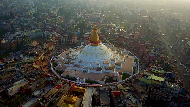 尼泊尔的Stupa Bodhnath katmandu - 2017年10月26日视频素材