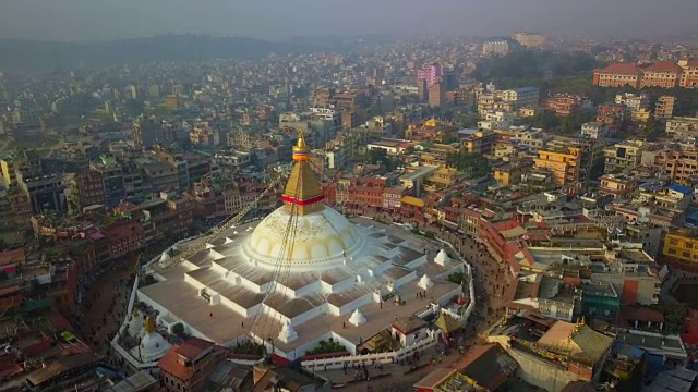 尼泊尔的Stupa Bodhnath katmandu - 2017年10月26日视频素材