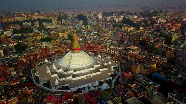 尼泊尔的Stupa Bodhnath katmandu - 2017年10月26日视频素材