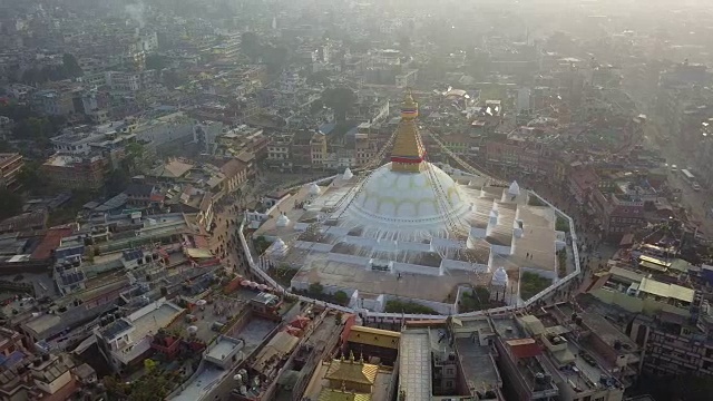 尼泊尔的Stupa Bodhnath katmandu - 2017年10月26日视频素材