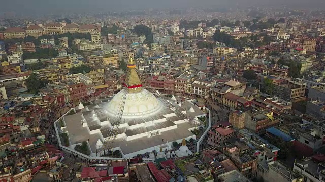 尼泊尔的Stupa Bodhnath katmandu - 2017年10月26日视频素材