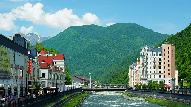 山河堤岸视频素材