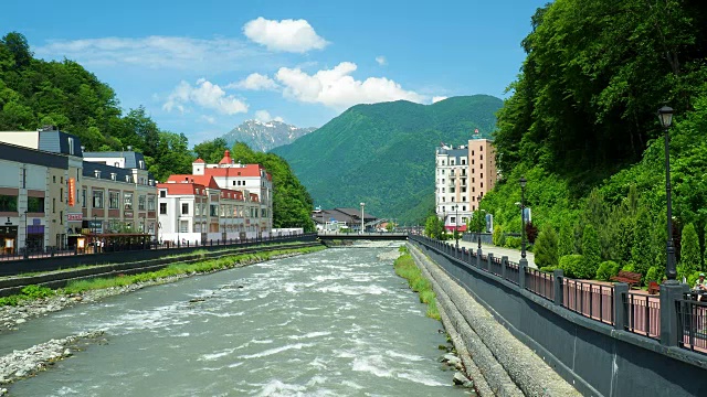 山河堤岸视频素材