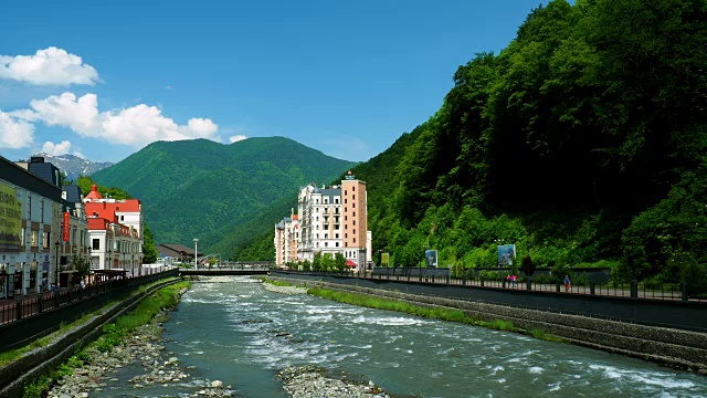 山河堤岸视频素材