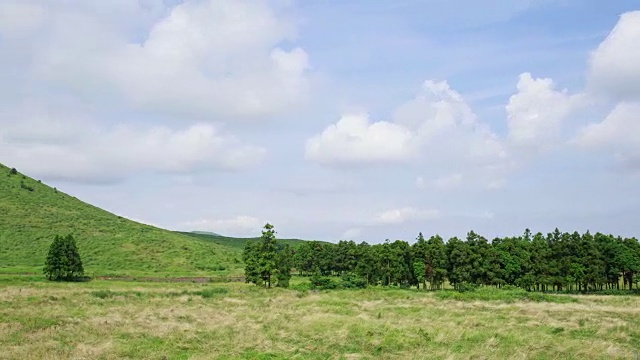 济州岛Wollangbong(寄生火山)的Dalangsioleum山和田地视频素材