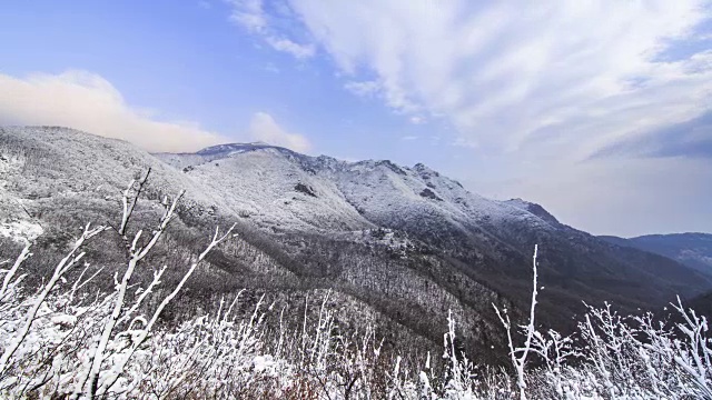 雪山在冬天的广阔视野视频素材