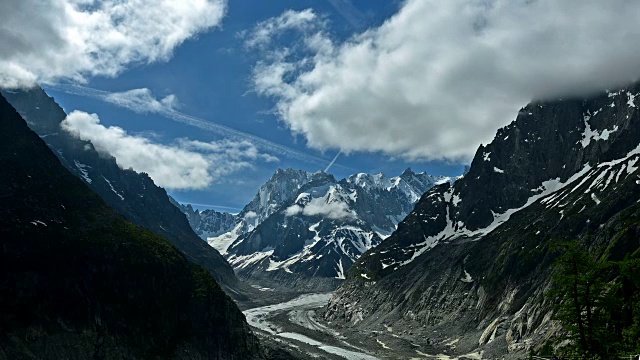 欧洲阿尔卑斯山的勃朗峰冰川视频素材