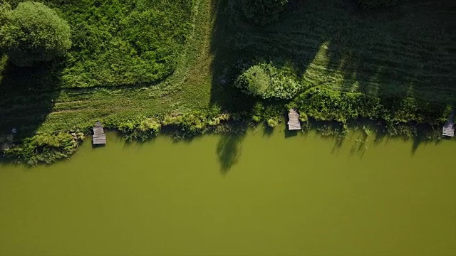 夏日湖岸鸟瞰4k俄罗斯视频素材