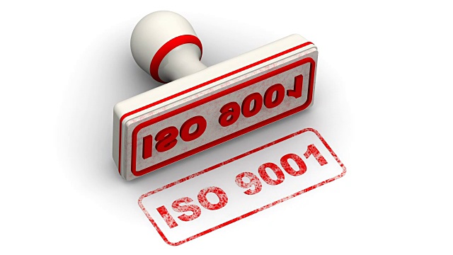 ISO 9001。邮票上留下印痕视频素材