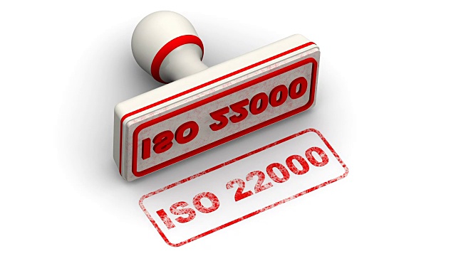 ISO 22000。邮票上留下印痕视频素材