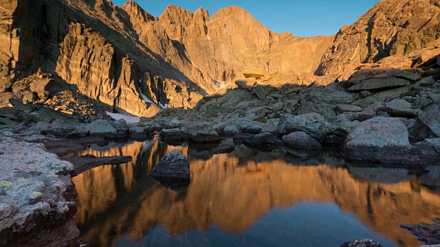 落基山国家公园，4k - long峰日出时间视频素材